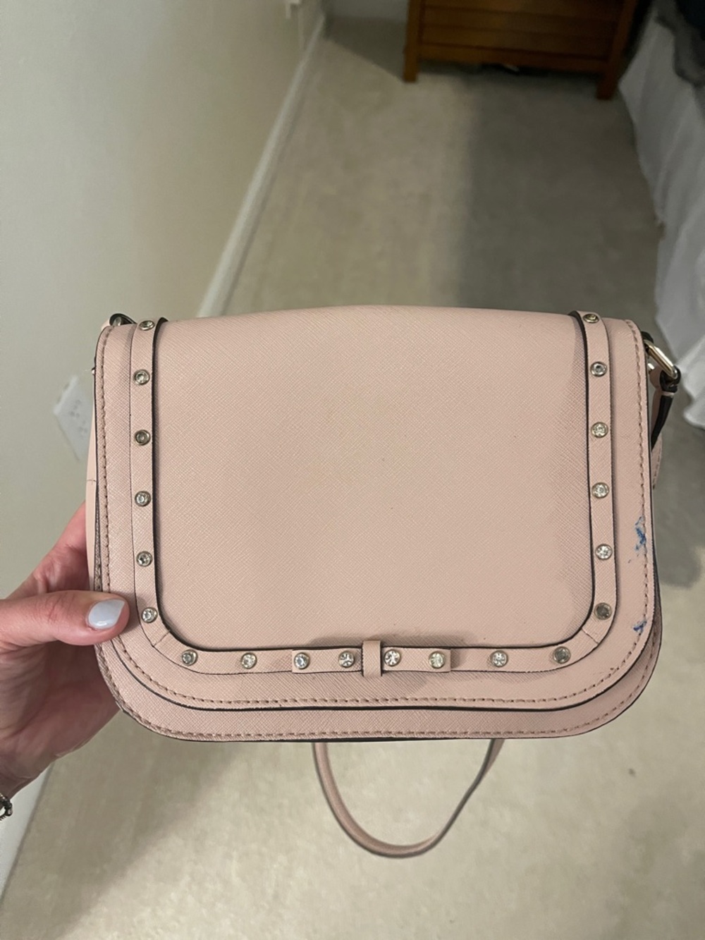 kate spade Blush Pink Studded Flap Crossbody
